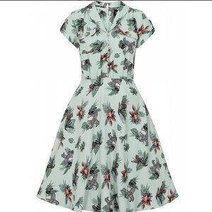 Hell Bunny Safia safari print green 2XL